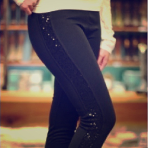 Miss Me Black Sequine Side Leggings