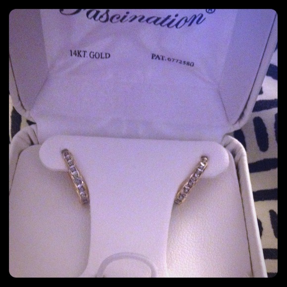 14k diamond gold earrings