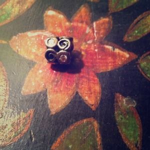 Silver and pink pandora charm