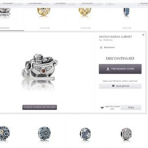 Santa's sleigh pandora charm