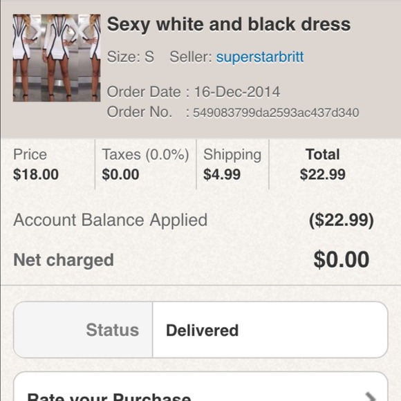 Return dress purchase