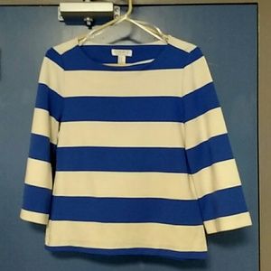 Blue and white stripped top