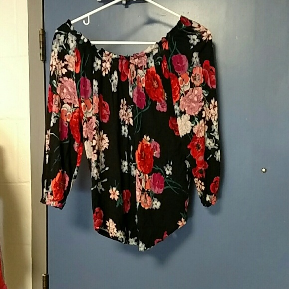 Black and floral print top