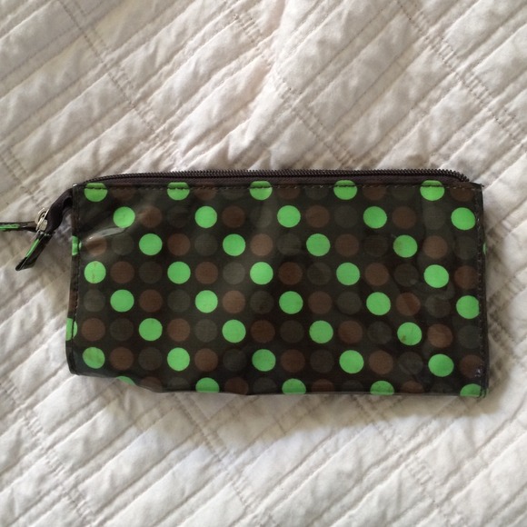 Green and Brown Zipper Clutch