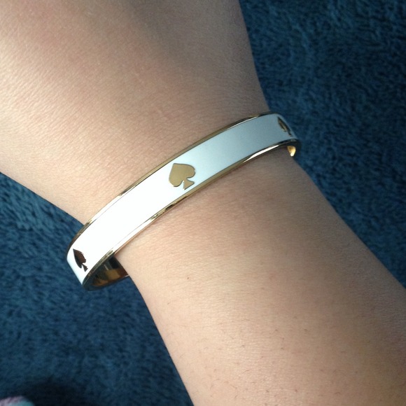 kate spade Jewelry - Elegant white and gold Kate spade bangle!