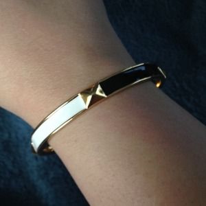 Kate spade! Black and white stud gold bangle