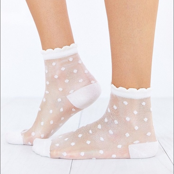 Urban Outfitters Sheer Polka Dot Socks