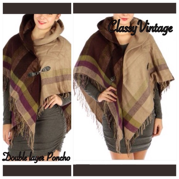 ClassyVintage  Jackets & Blazers - Double layer poncho! NWT ⚡️🆕⚡️