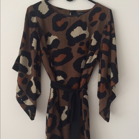 Brown kimono open back dress