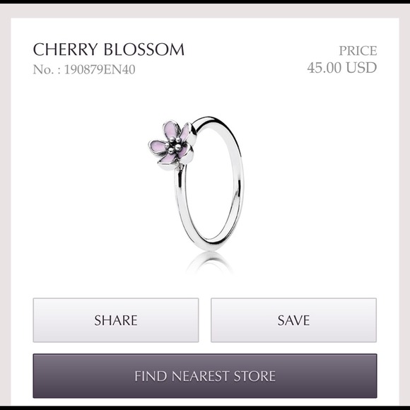 Pandora cherry blossom ring 💯% authentic