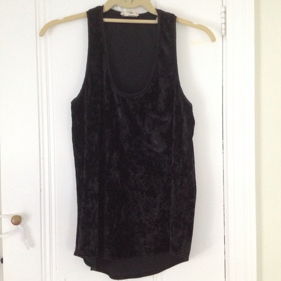 Urban Outfitters Black Velvet Pocket Tank