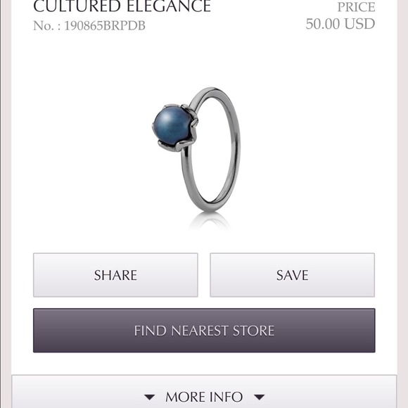 Authentic Pandora cultured elegance ring