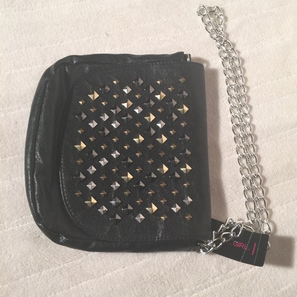 New Material Girl Leather Black Stud Purse