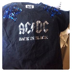 Acdc vintage shirt with sequins