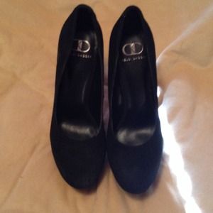 Black Suede Platform Heels size 8
