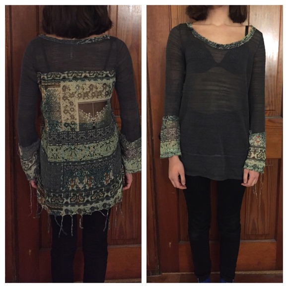 Free People Patterned Fringe Shirt