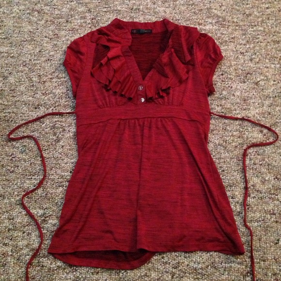 Maroon dress shirt.