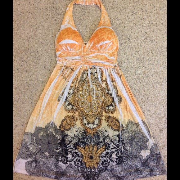 Ingear Halter Top Summer Dress w/Studded Design