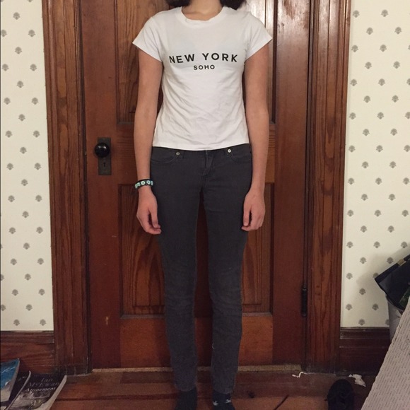 Forever 21 Zippered Dark Grey Skinny Jeans