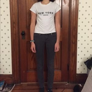 Forever 21 Zippered Dark Grey Skinny Jeans