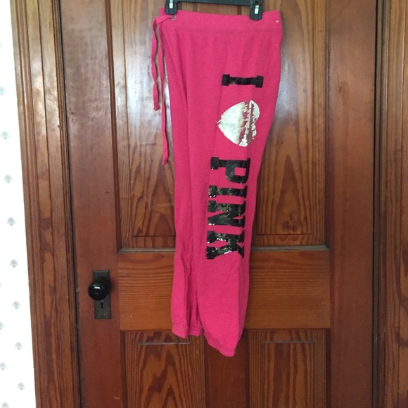 "I ❤️ PINK" Sequin Sweatpants