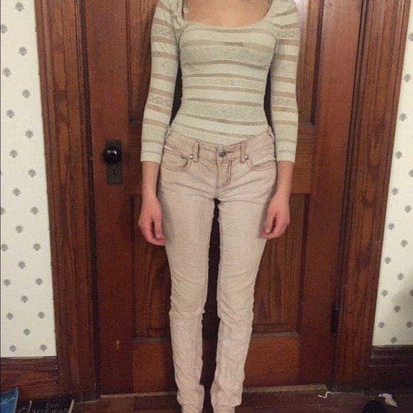 Free People Faded Pink Skinny Cords