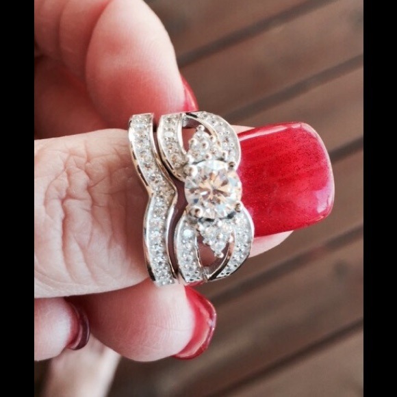 White Topaz 2 pc CZ Ring Final Price. No offers - Picture 3 of 4