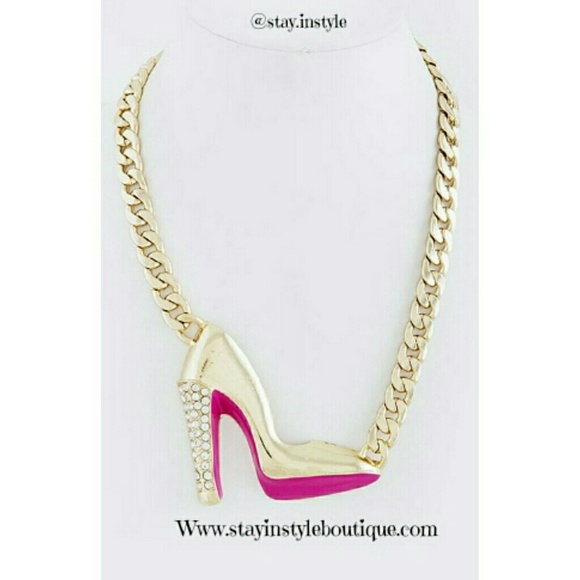 Pink Bottom Stiletto Necklace