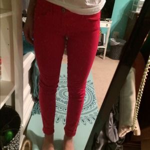 Red jeggings