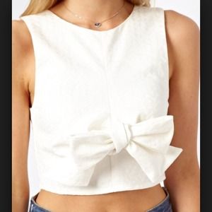 ASOS crop top with front bow. Never worn.