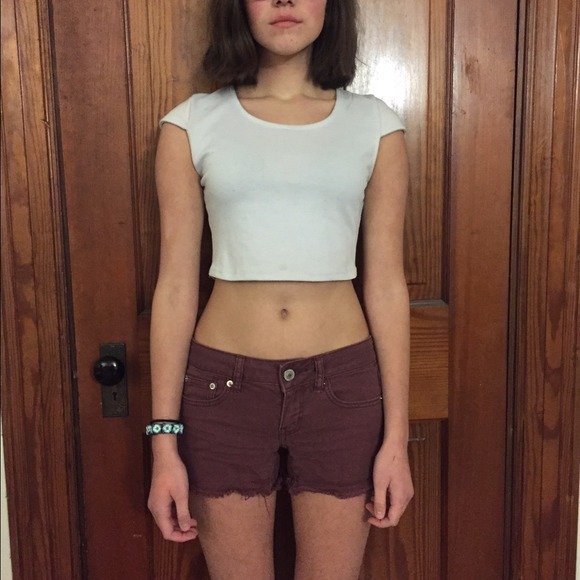 Burgundy AEO Denim Cutoffs