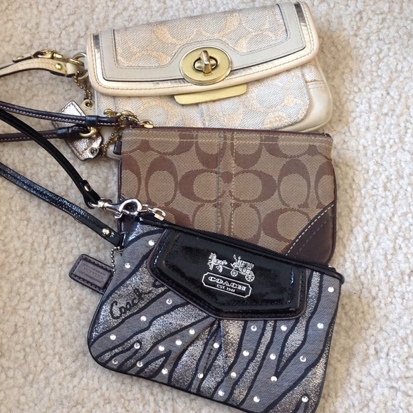 Set of Three different Coach Wristlets