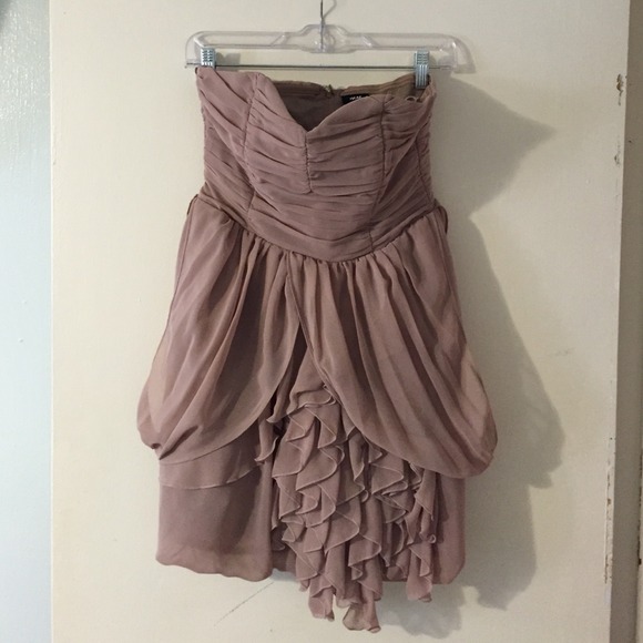 Taupe strapless dress