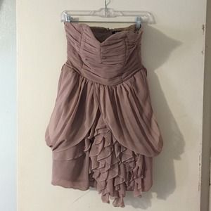 Taupe strapless dress