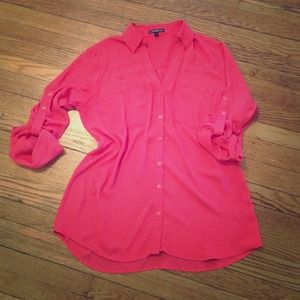 Express NWOT sheer pink button down