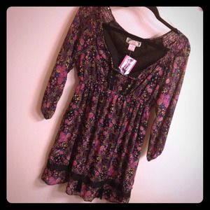 Floral chiffon dress.
