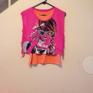 Half shirt with tank top