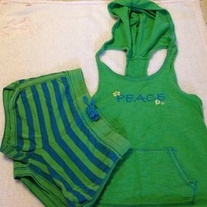 2 piece summer outfit tank top with matching short