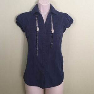 Navy button down shirt