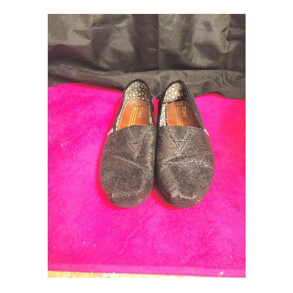 Black Sparkly TOMS