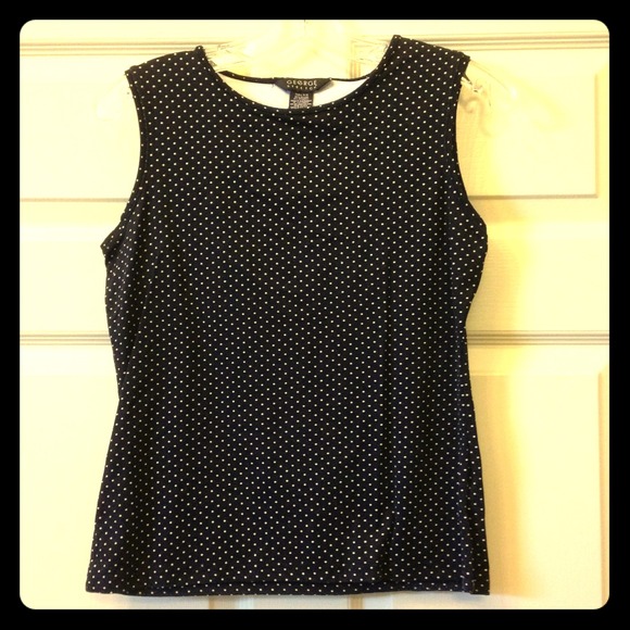 George Black and Tan polka dot top
