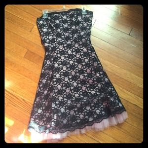 Light pink and black lace dress