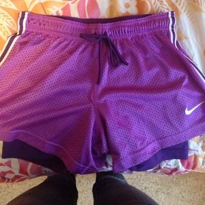 Nike pro combat purple shorts