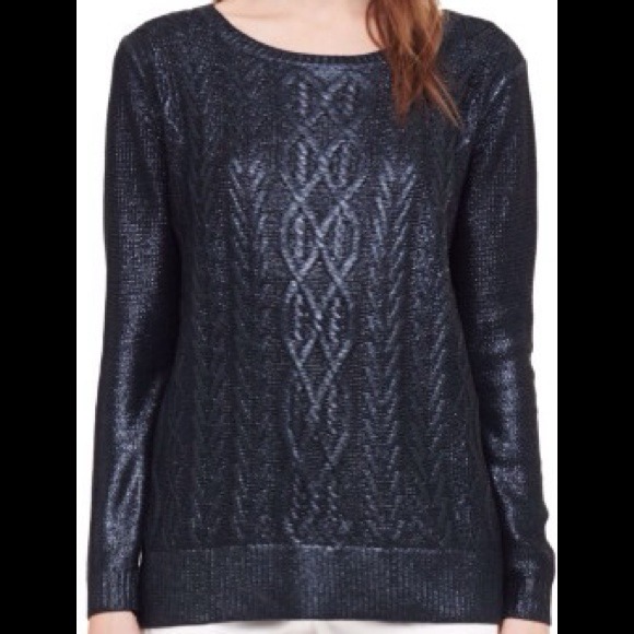 Club Monaco navy sweater with navy foil