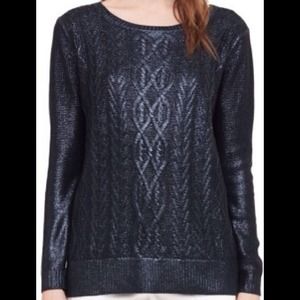Club Monaco navy sweater with navy foil