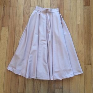 Pink satin skirt