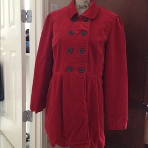 Ruby red velour coat