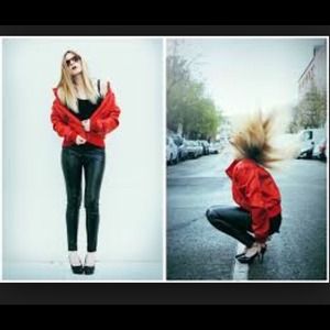 H&M Red Leather Jacket