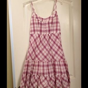 Pink, Grey, and White plaid dress!