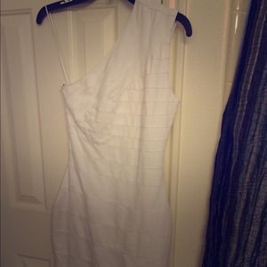 One Sleeve Express White Bodycon